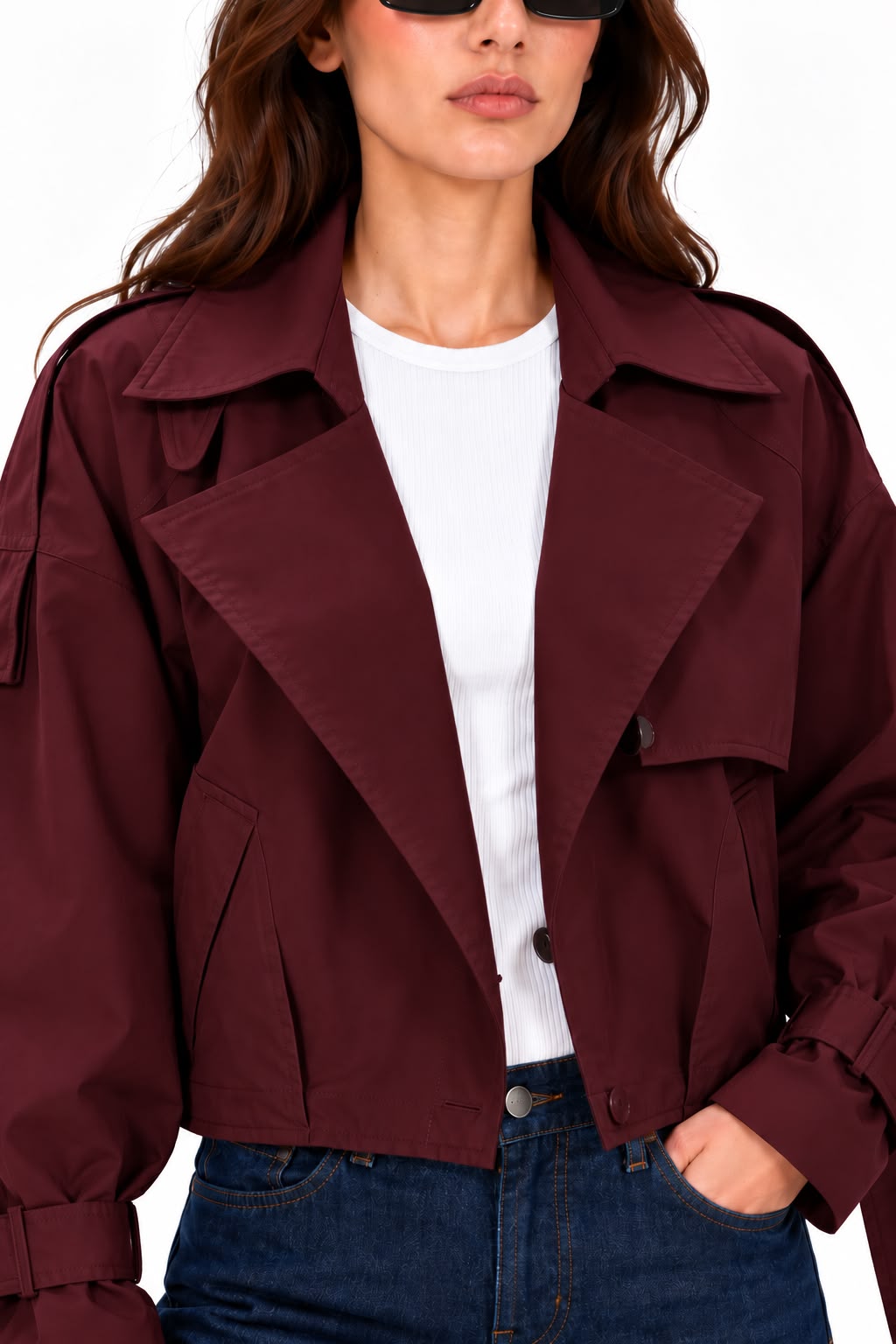 Cropped trench coat 13367
