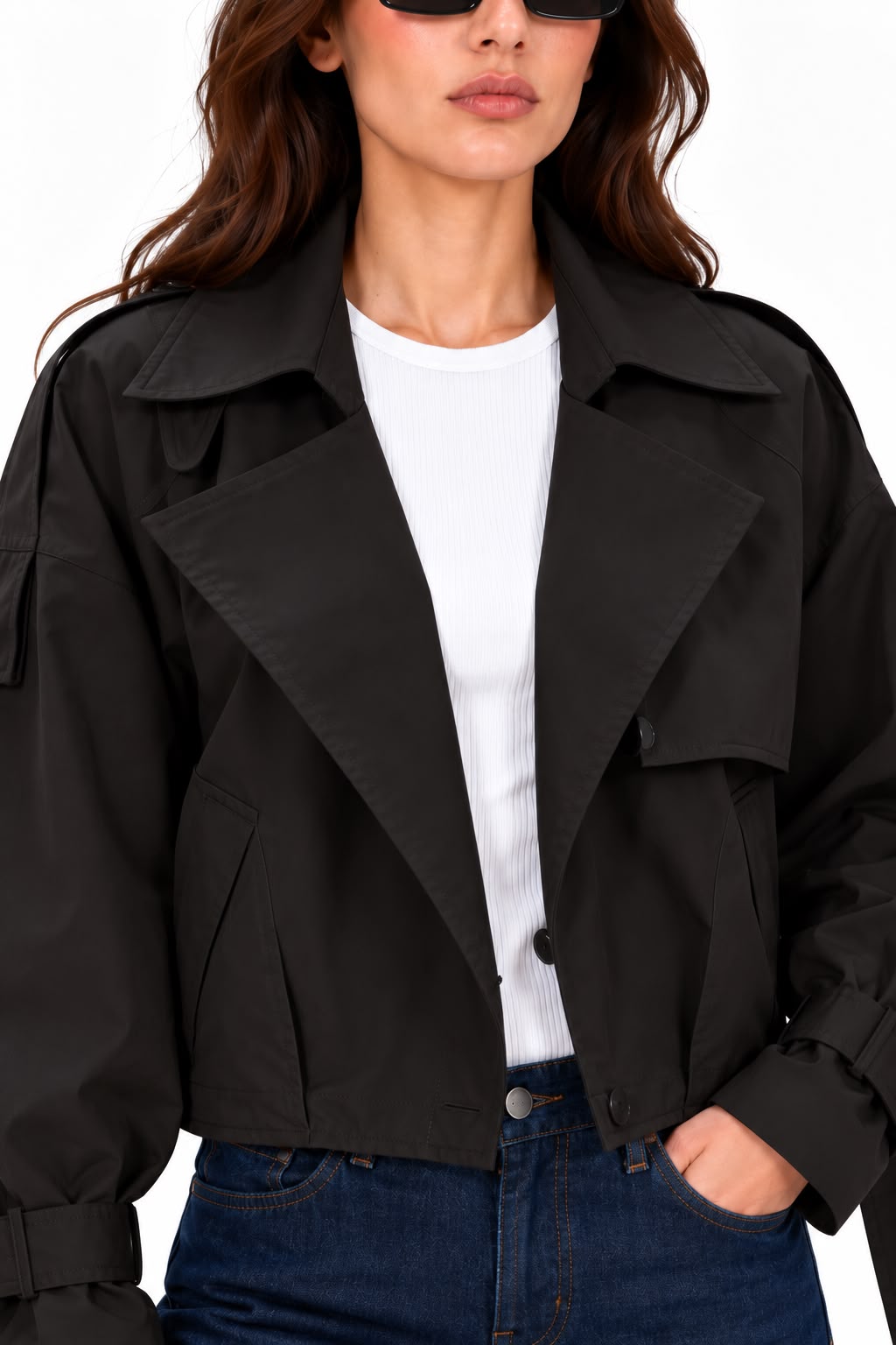 Cropped trench coat 13367