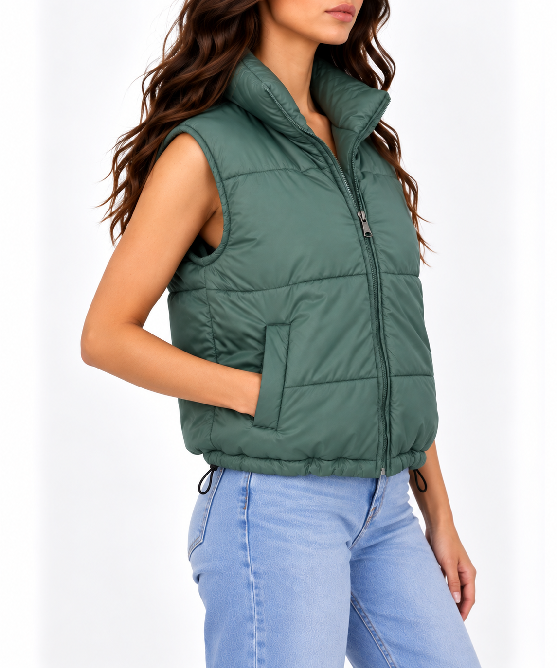 Sleeveless puffer vest 10649