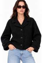 Speckled button jacket 10541