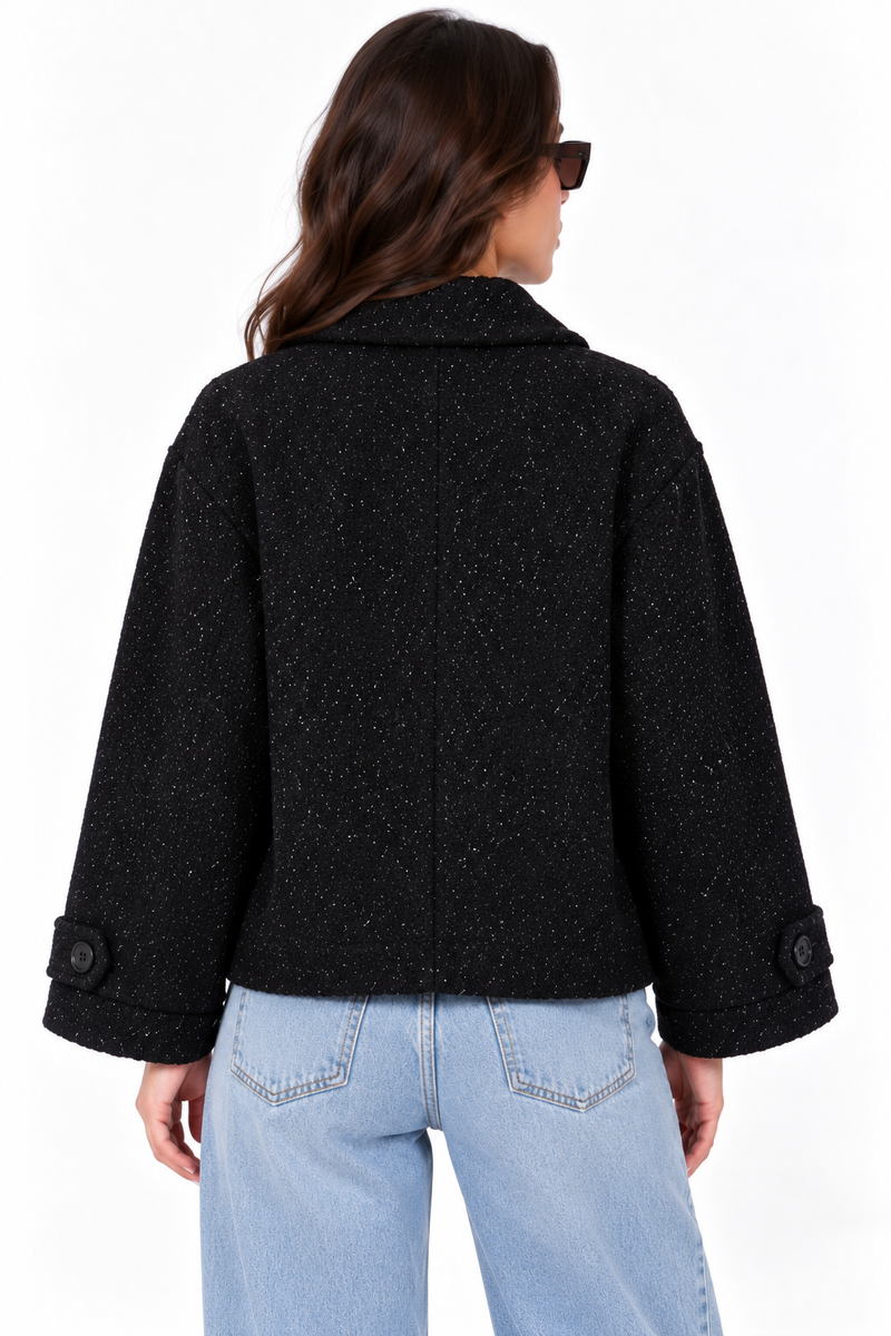 Speckled button jacket 10541