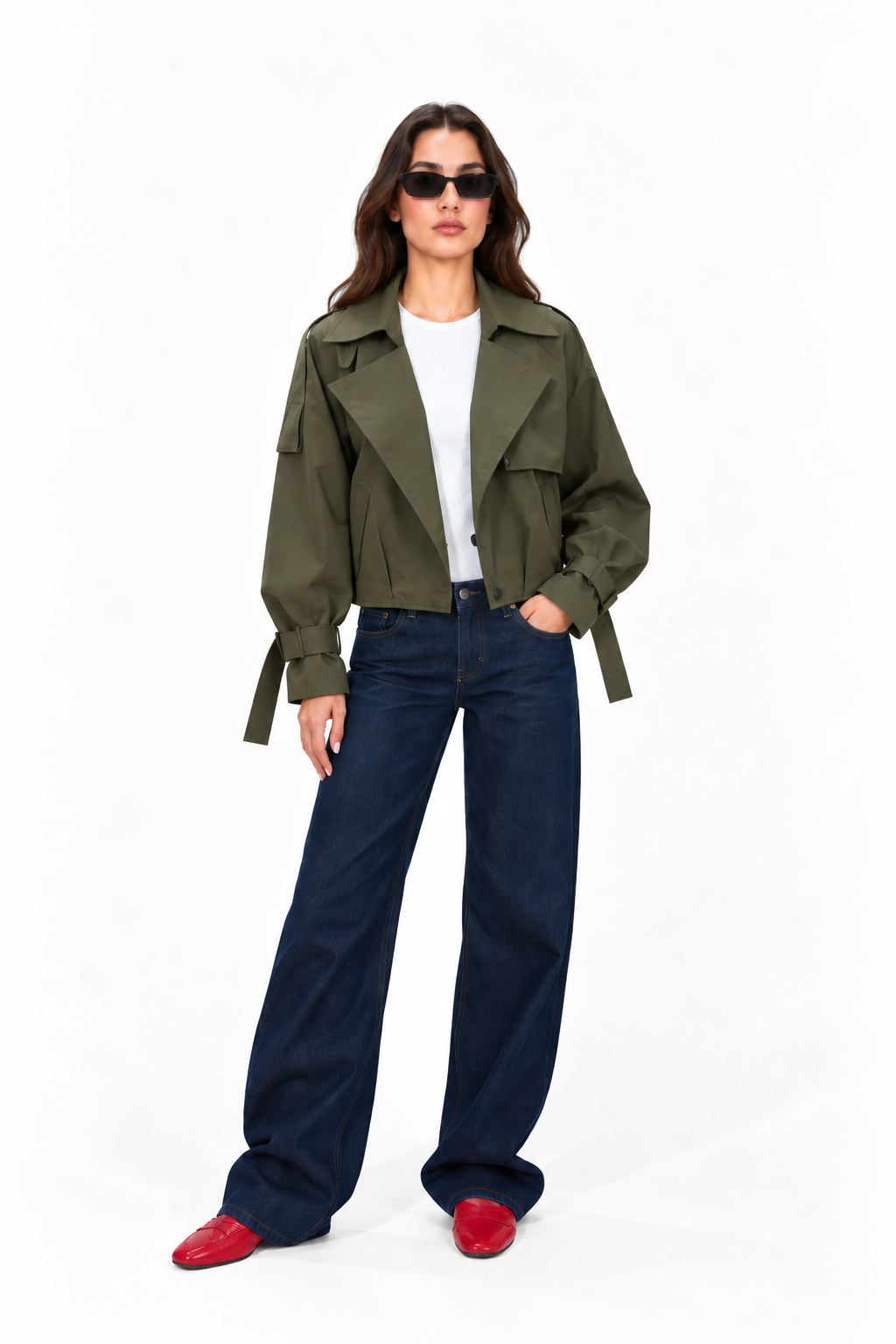Cropped trench coat 13367