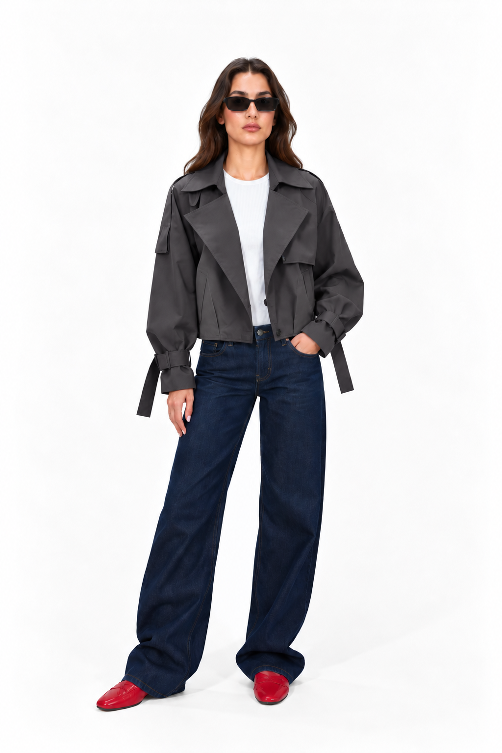 Cropped trench coat 13367