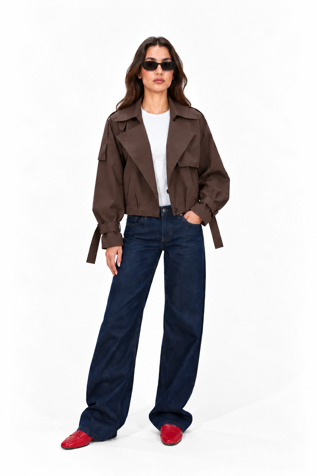 Cropped trench coat 13367