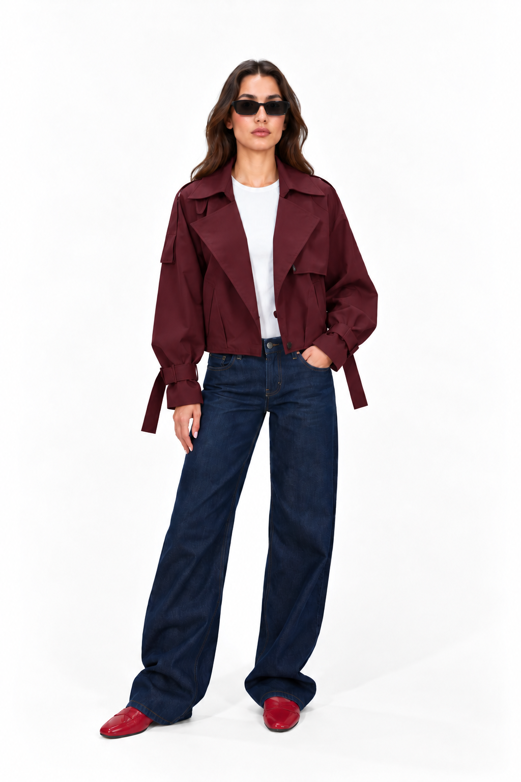 Cropped trench coat 13367