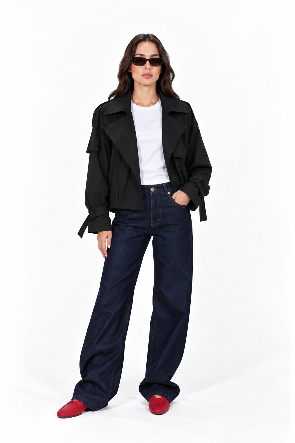 Cropped trench coat 13367