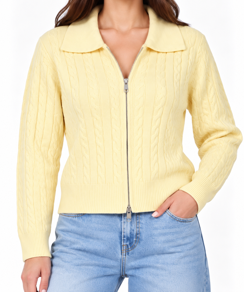 Braided full zipper jacket 13476