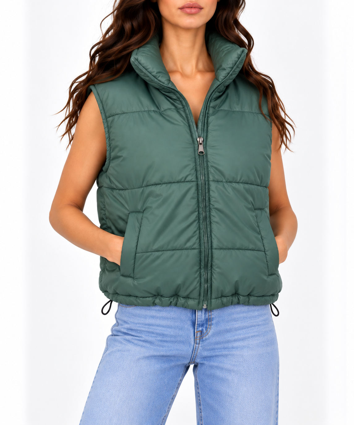 Sleeveless puffer vest 10649