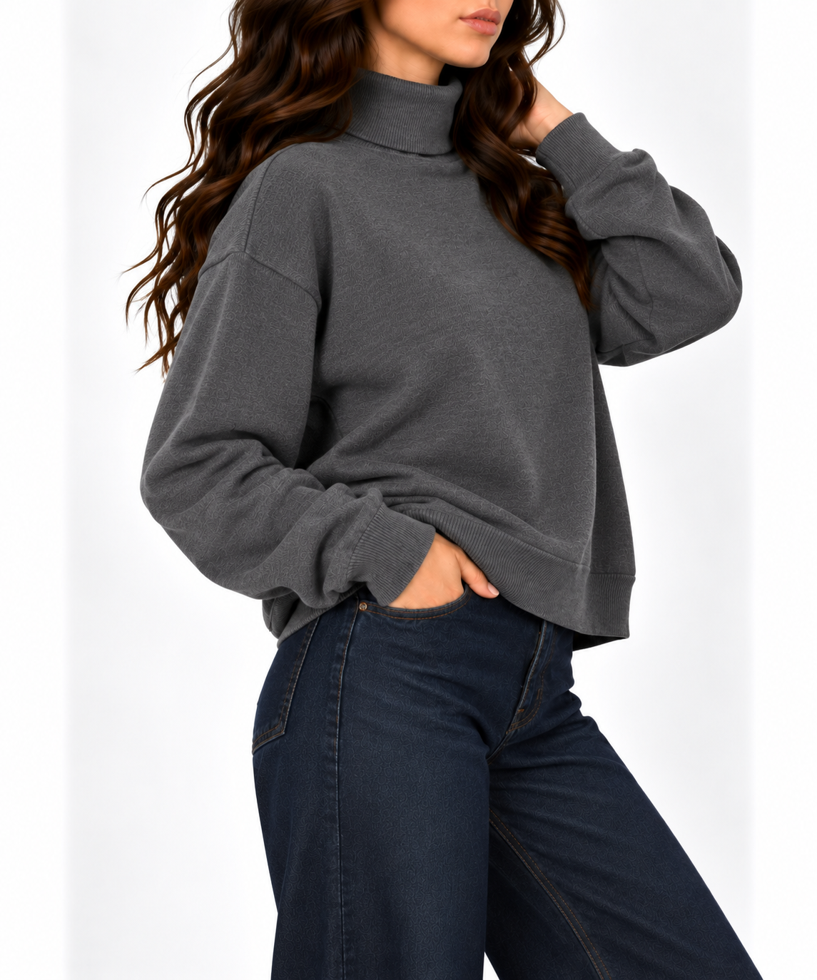 High neck pullover 13376