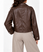 Structured leather jacket 13533