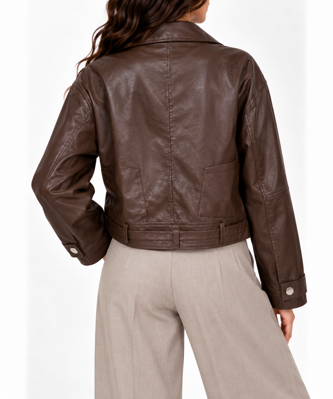 Structured leather jacket 13533
