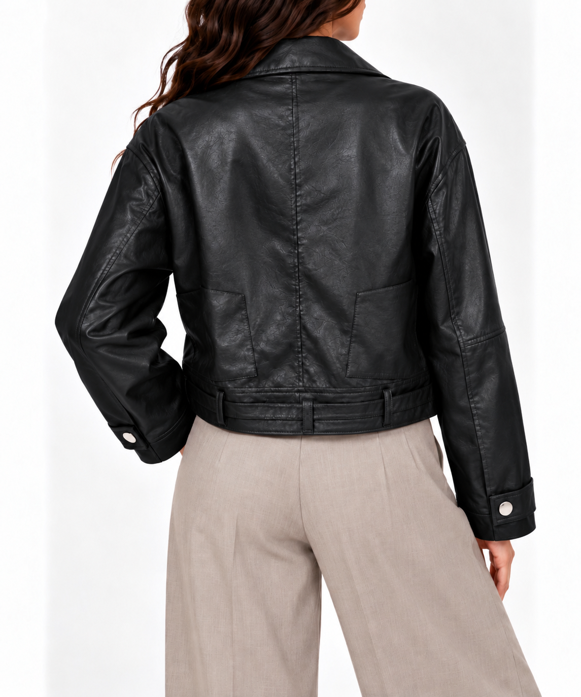 Structured leather jacket 13533