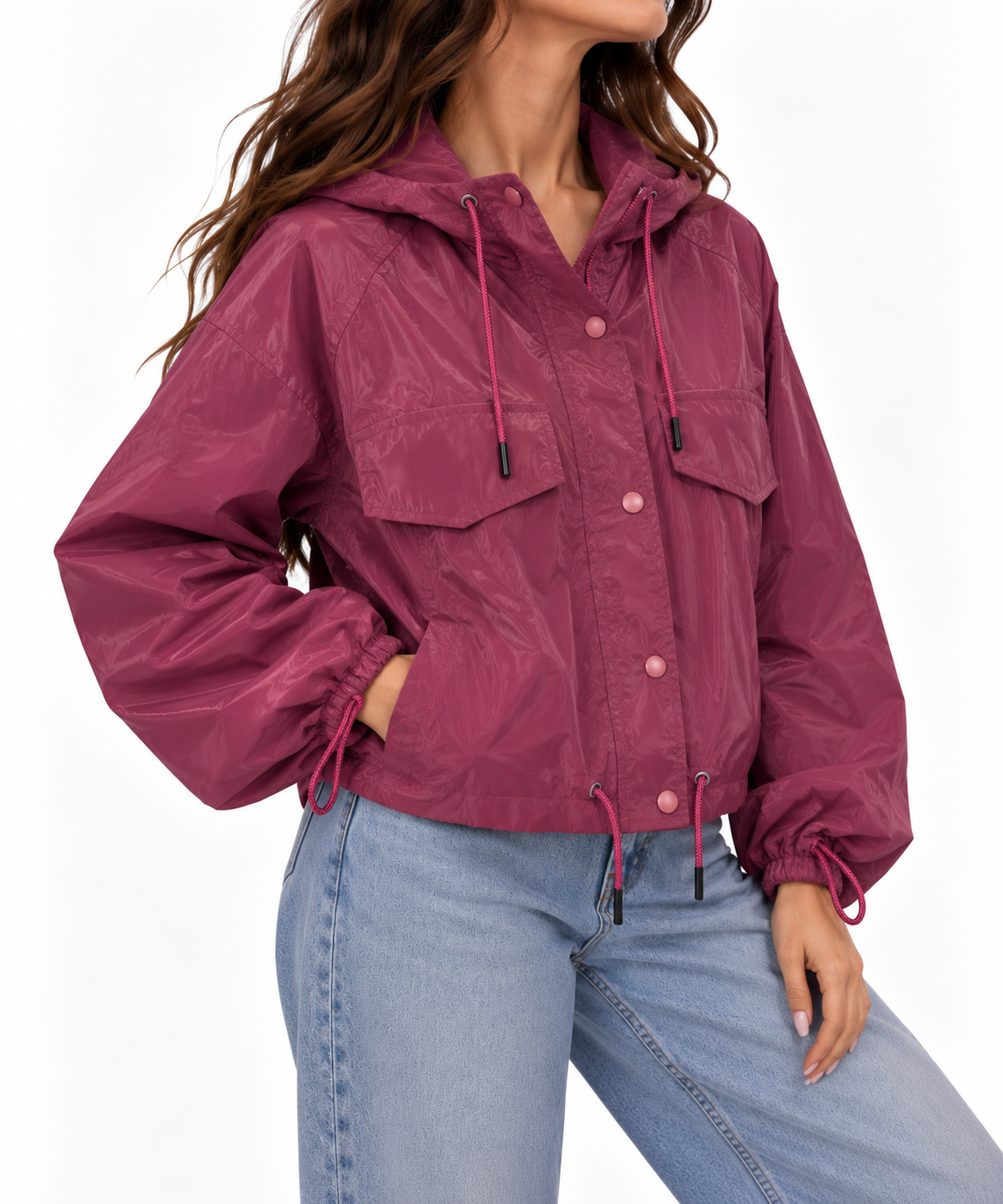 Cropped waterproof jacket 13733