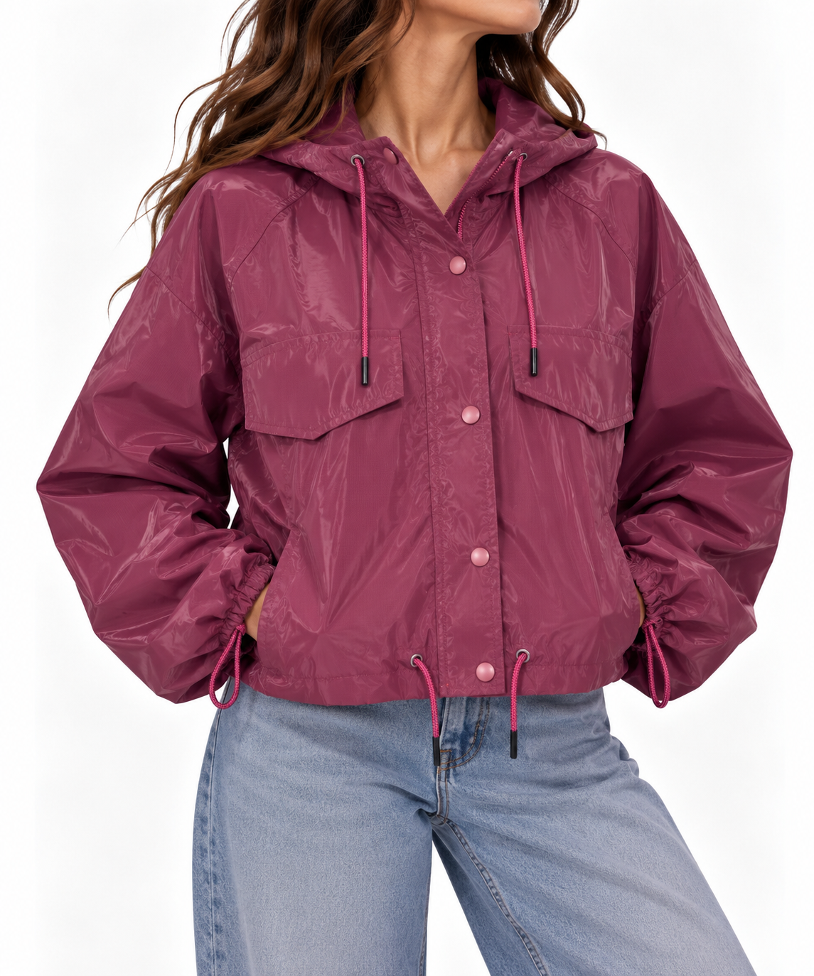 Cropped waterproof jacket 13733