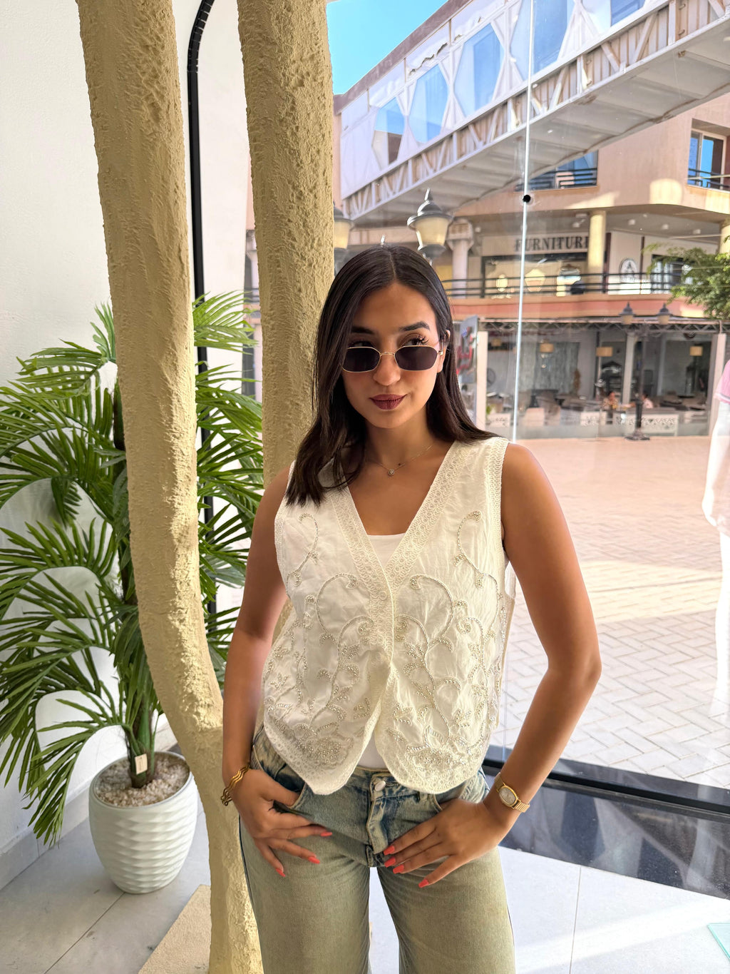 Pearl White Vest