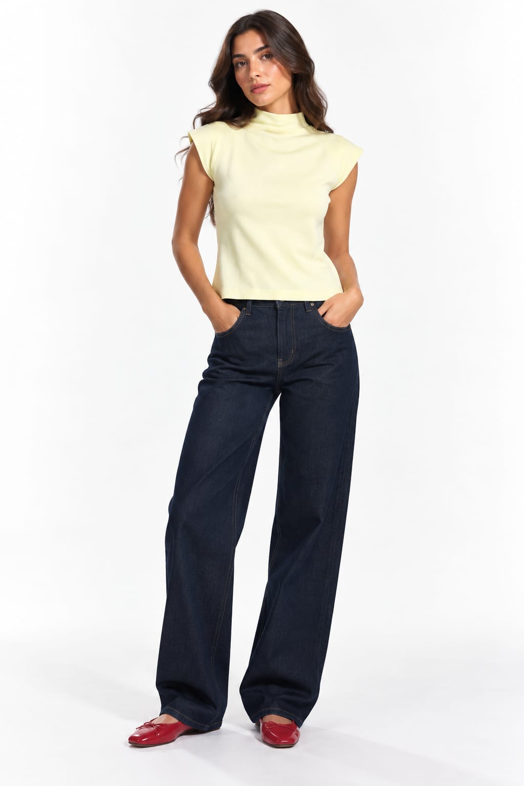 Mock neck tank top 13377