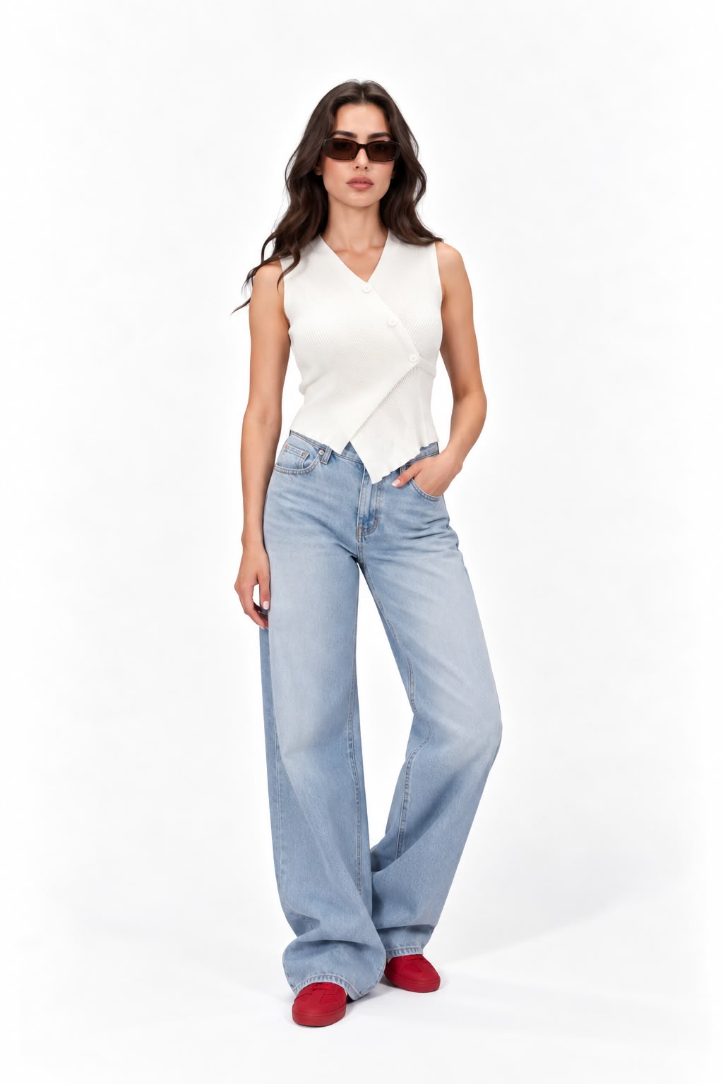 Crisscross Buttoned Vest 12145