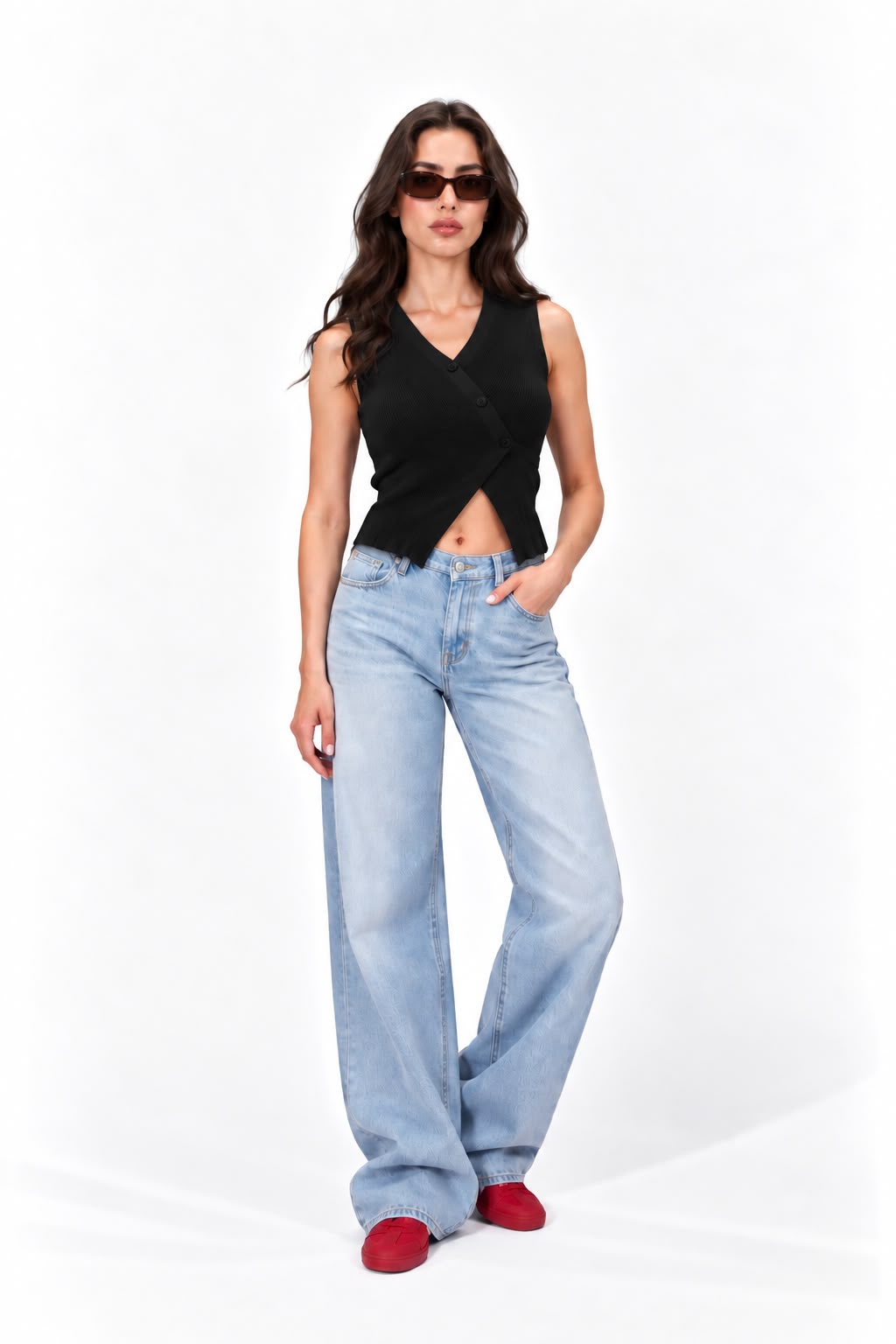 Crisscross Buttoned Vest 12145