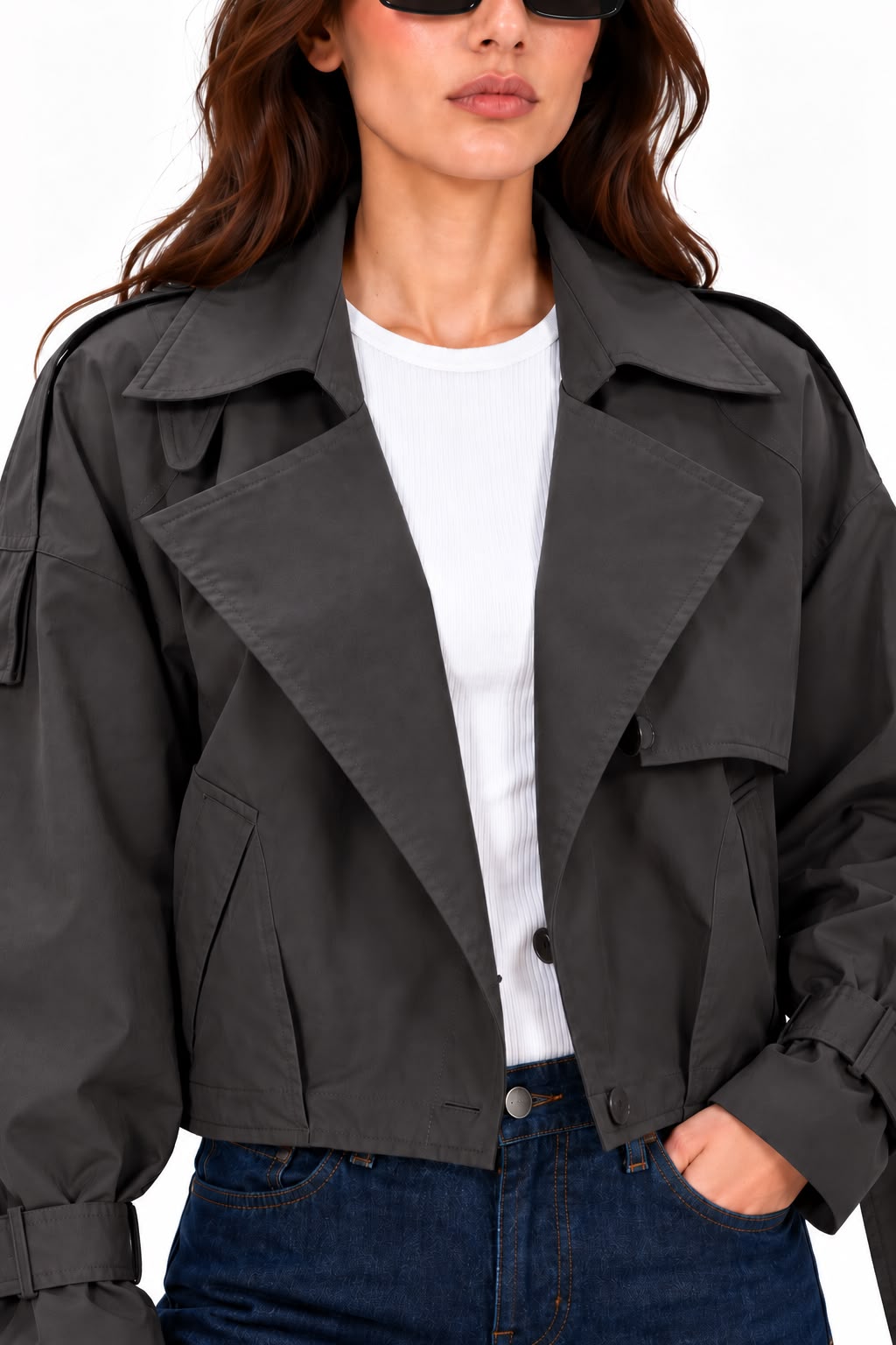 Cropped trench coat 13367