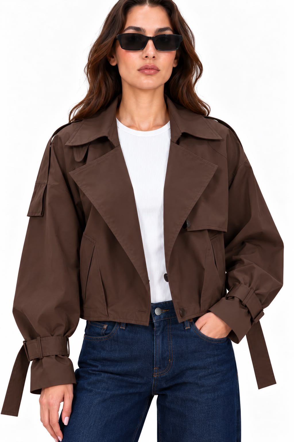 Cropped trench coat 13367