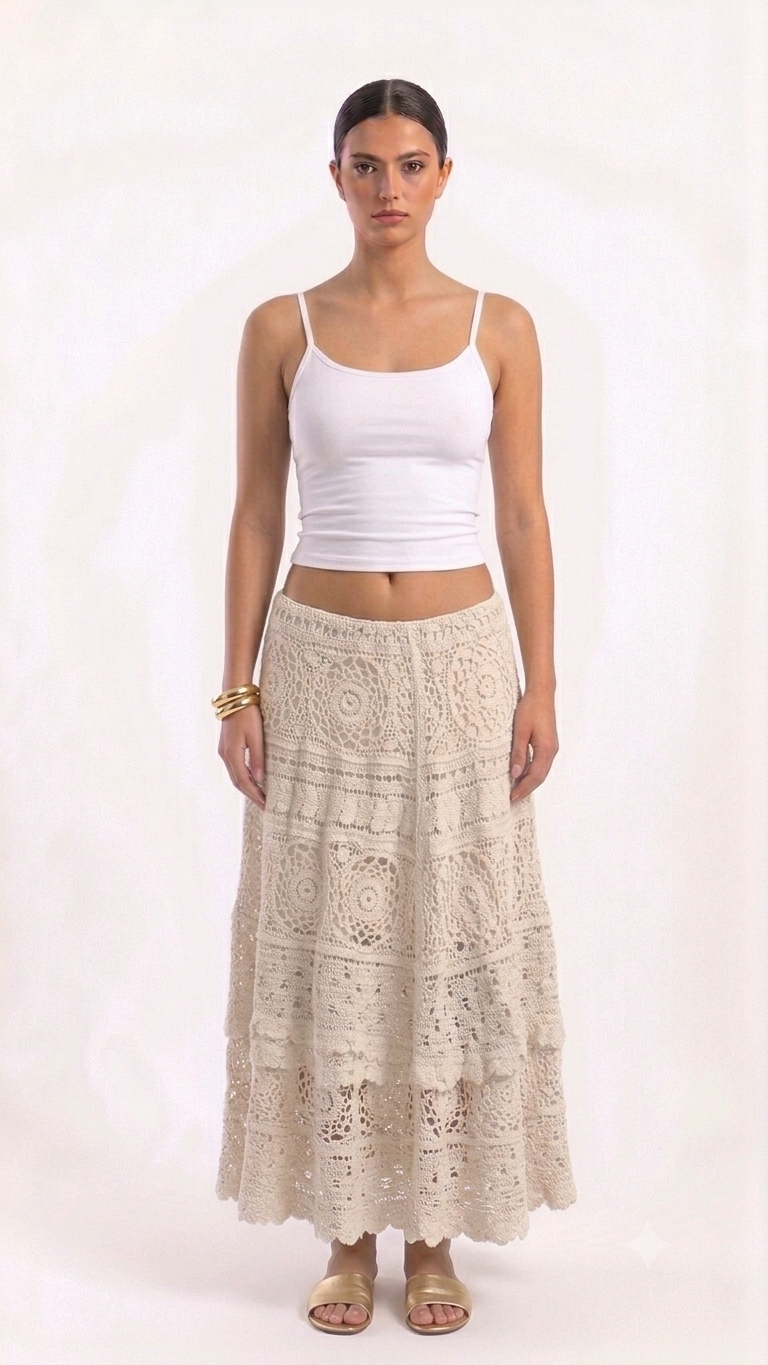 Crochet Beach Maxi Skirt 11024